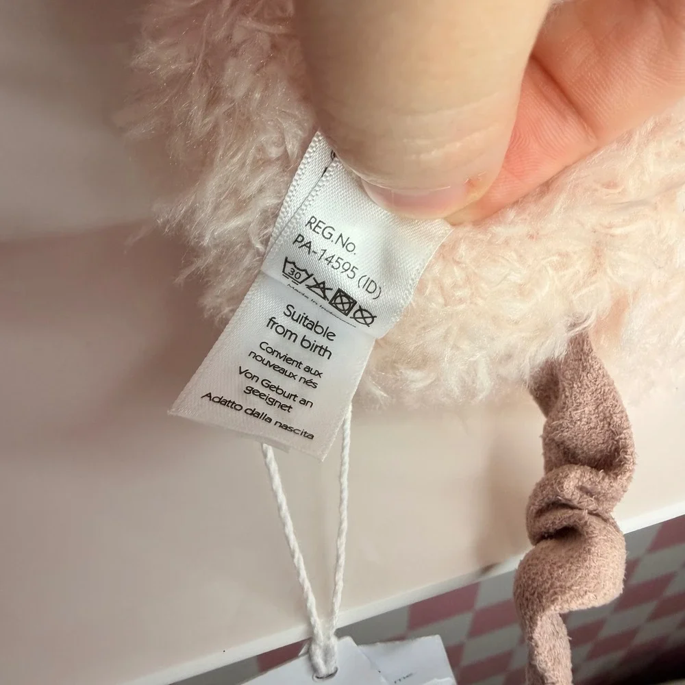 Jellycat Curvy Pig Plush Pink Curly‎ Fur Stuffed Animal Toy New With Tags - Picture 10 of 12